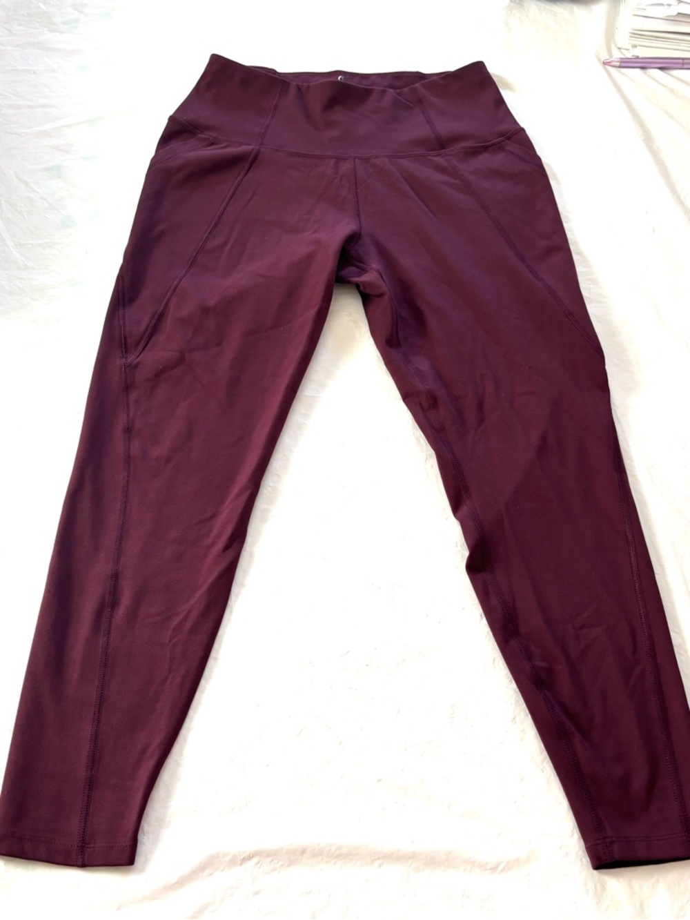 Apana Purple Plum High Rise Performance  Leggings SZ M Good Condition